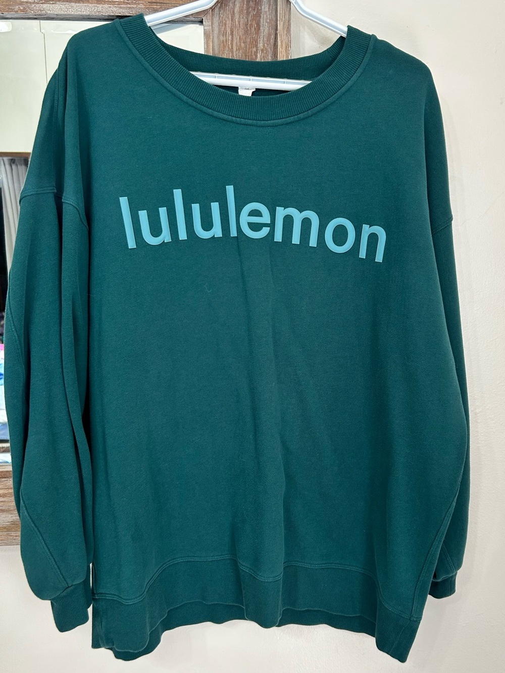 Lululemon athletica Oversized Teal Logo Crewneck Sweatshirt